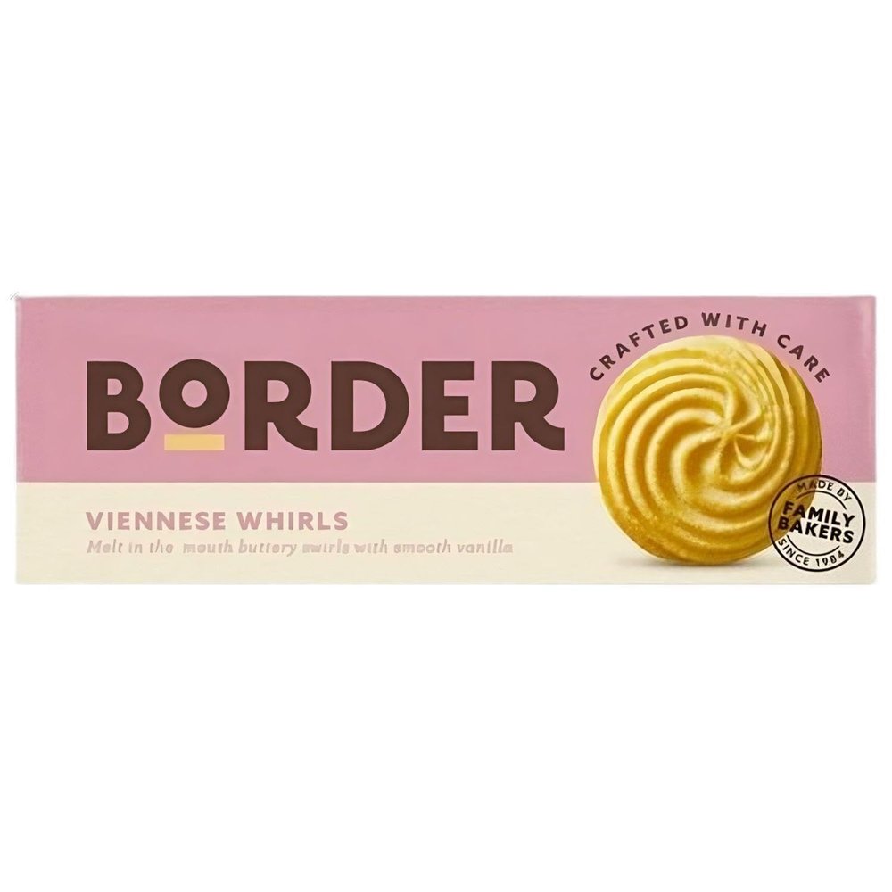 Border Biscuit Viennese Whirl - Made Irresistible Melt Buttery Swirls with Smooth Vanilla - Deliciously Crunchy Treat - Perfect Food Gift for Biscuit Lovers - Pack of 11 x 135g