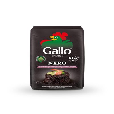 Riso Gallo Nero, Vegan Black Wholegrain Rice, Premium Gourmet Quality with Rich & Nutritious Whole Grain, 500 g (Pack of 1)
