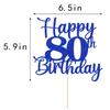 Kaoenla Glitter Happy 80th Birthday Cake Topper,Hello 80Cheers to 80 Years,80th Anniversary /80 years old birthday Party Decor(80, blue) view 3