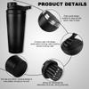 EACHPT Protein Shaker Bottle 750ml, Stainless Steel Insulated Protein Shaker and Water Bottle,with Noise Free,BPA Free,Shaker for Protein Shakes, with Mixed Mesh,for Protein Shakes Gym Shaker view 3