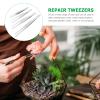 FRCOLOR 8pcs Stainless Steel Straight Tweezers Set Garden Tweezers for Plant Care Fine Point Tips for Gardening Tools Set view 4