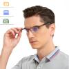 2 Pack Mens Progressive Multifocus Reading Glasses Blue Light Blocking Computer Readers with Spring Hinge Multifocal Eyeglasses (Brown & Gun, 1.25, x) view 2