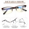 2 Pack Mens Progressive Multifocus Reading Glasses Blue Light Blocking Computer Readers with Spring Hinge Multifocal Eyeglasses (Brown & Gun, 1.25, x) view 4