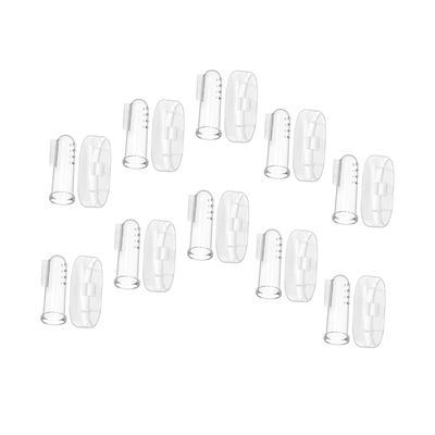 FRCOLOR Silicone Baby Finger Toothbrush 10pcs Set with Case Soft Bristles Infant Oral Massager Teeth Cleaning Tool for Newborns and Toddlers