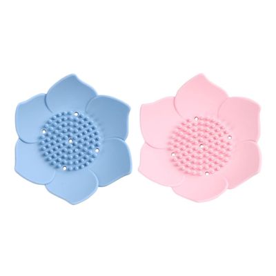 Ciieeo 2pcs Silicone Soap Holder Drain Soap Tray Dishes for Bathroom Kitchen Bar Holder Draining Tray