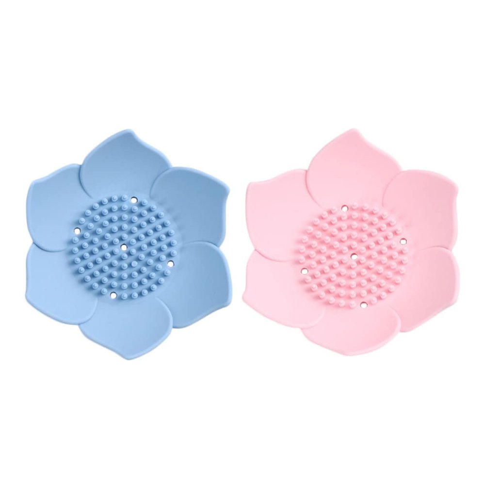 Ciieeo 2pcs Silicone Soap Holder Drain Soap Tray Dishes for Bathroom Kitchen Bar Holder Draining Tray