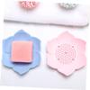 Ciieeo 2pcs Silicone Soap Holder Drain Soap Tray Dishes for Bathroom Kitchen Bar Holder Draining Tray view 2