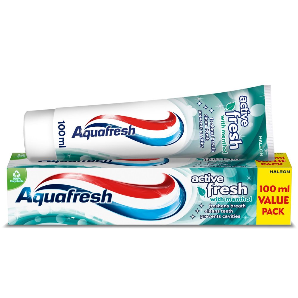 Aquafresh Active Fresh Toothpaste 100ml  Long-Lasting Fresh Breath & Daily Oral Care Protection