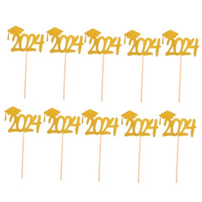 ifundom 20pcs Graduation Cupcake Toppers Mortarboard Picks for Graduation Party Cakes Safe Lightweight Dessert Decorations for Celebrating Your