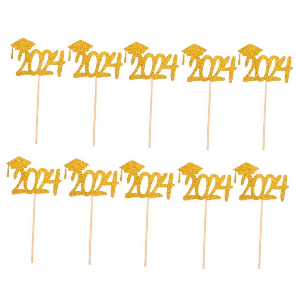 ifundom 20pcs Graduation Cupcake Toppers Mortarboard Picks for Graduation Party Cakes Safe Lightweight Dessert Decorations for Celebrating Your