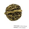FRCOLOR Retro Brass Walnut Handles Large Walnut Play Piece Handicraft Props for Elders Stress Relief view 3