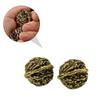FRCOLOR Retro Brass Walnut Handles Large Walnut Play Piece Handicraft Props for Elders Stress Relief view 4