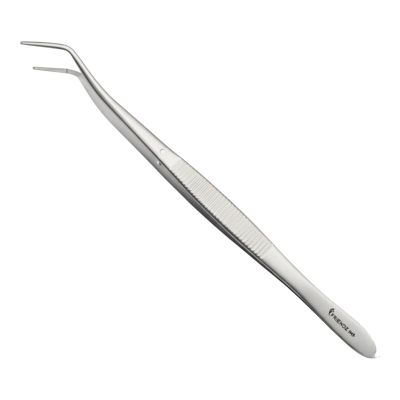 Tweezers Smooth gripping Area, Curved, Length 16 cm