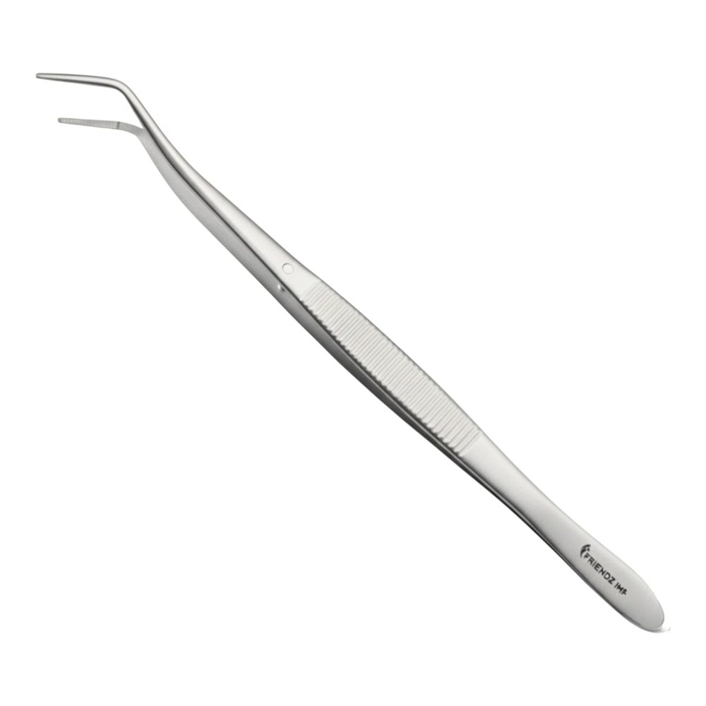 Tweezers Smooth gripping Area, Curved, Length 16 cm
