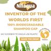Nilaqua NO Rinse Shampoo Cap - World's First Biodegradable Bamboo Rinse Free Shampoo - Oatmilk & Honey Scent - 2 Pack view 4