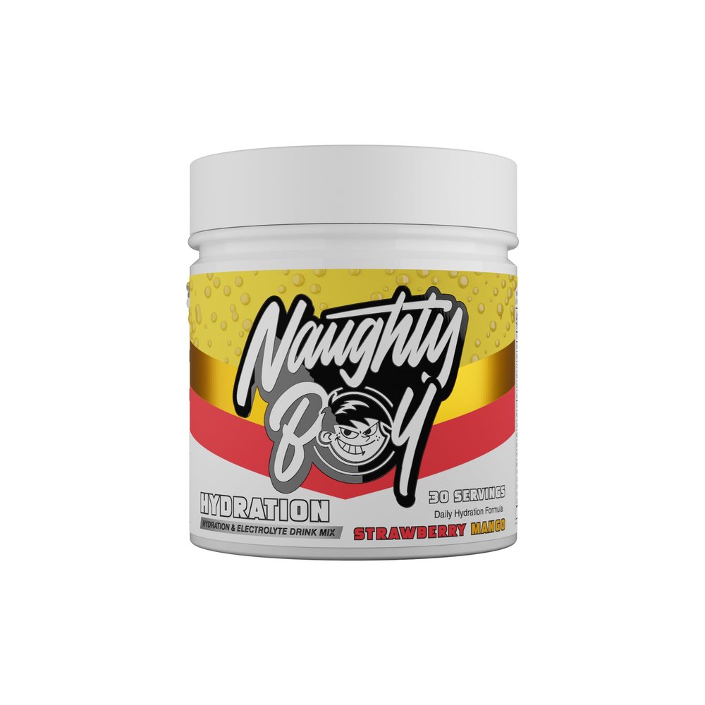 NaughtyBoy Hydration Electrolyte Powder - Strawberry Mango, 255g, Sugar-Free Hydration Drink with Creatine, Zero Calories, Electrolyte Support & Recovery