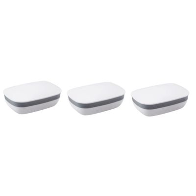 Ciieeo 3pcs Pp Soap Dish Soap Box Container Lid for Bathroom Shower Home Outdoor Travel for Shower Needs