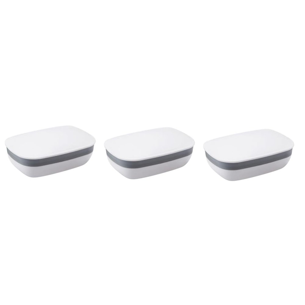 Ciieeo 3pcs Pp Soap Dish Soap Box Container Lid for Bathroom Shower Home Outdoor Travel for Shower Needs
