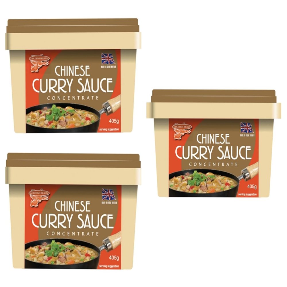 Goldfish Chinese Curry Sauce Concentrate 405g (Pack of 3) - Authentic Flavor for Homemade Curry Dishes | Traditional Chinese Spices