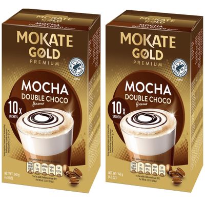 Mokate Gold Premium Mocha Double Choco Flavour Instant Coffee Drink *2x10x sachets 20 in Total