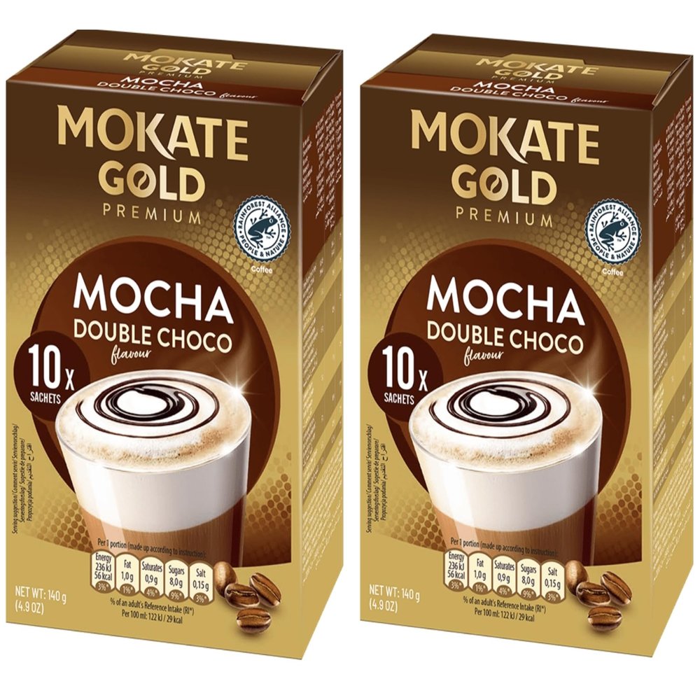 Mokate Gold Premium Mocha Double Choco Flavour Instant Coffee Drink *2x10x sachets 20 in Total