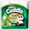 Ayn Al Madina Panda Cuddle Soft Quilted Toilet Rolls | Super Quality Tissues| 3 Ply Toilet Paper | Provide Ultimate Quilted Comfort | Compostable & Sustainable Tissue Roll (Aloe Vera, Pack of 9)