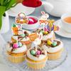 IEEDFJKK 12pack/lot Happy Easter Cake Decorations Chicken Carrot Cake Topper For Cafe Party Accessories Easter Themed Cake view 2