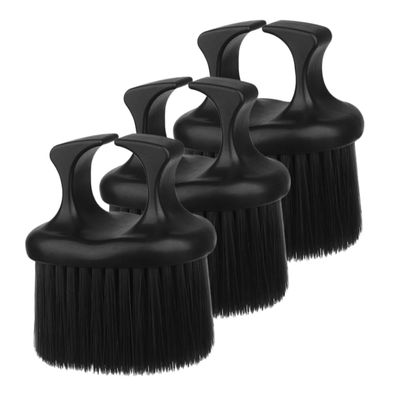 FRCOLOR Knuckle Beard Brush 3pcs Set Black Barber Brush for Men Facial Hair Grooming Salon Use Portable Hair and Mustache