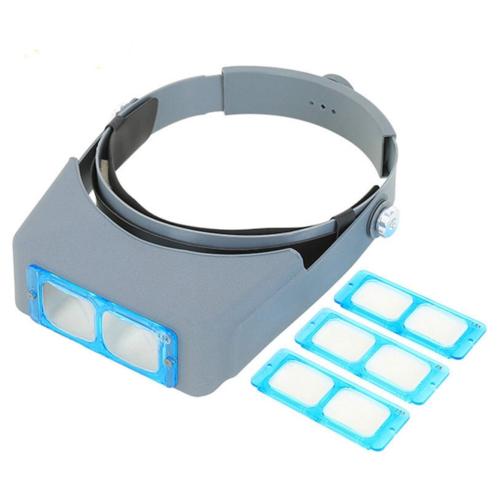 1.5x2x2.5x3.5 Times Plastic Optical Glass Lens Mobile Phone Repair Reading Cross Stitch Head Wear Magnifying Glass interesting