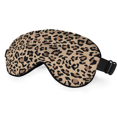NOHSHE Leopard Print Sleep Mask Eye Mask Animal Skin Brown Sleep Mask Light Blocking Adjustable Smooth Soft Eye Masks for Women Deep Rest Travel