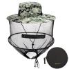 Mbsomnus Mosquito Head Net Hat Digital Camouflage Midge Head Net Midgie Face Cover Mosquito Hats with Netting Mosquito Net Hat Quick Dry Wide Brim Sun Protection for Outdoor Hiking Camping Gardening view 1