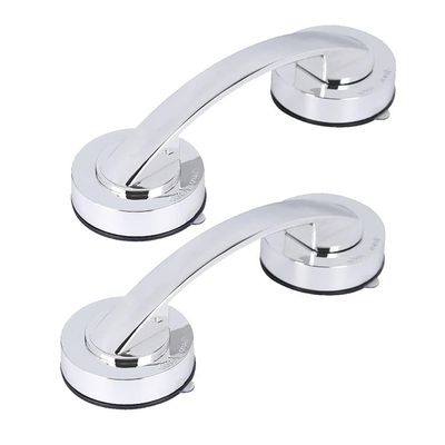 2 Pcs Grab Bars for Bathroom Suction Shower Safety Bars for Seniors Anti Slip Senior Assist Safety Support Handicap Grab Bars Without Drilling Silver