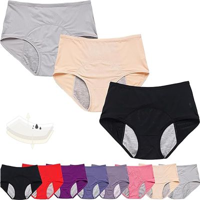3/4/8 Packs Leakproof Ladies Underwear for Women Over 60, Incontinence (3PCS-B, CN-3XL)