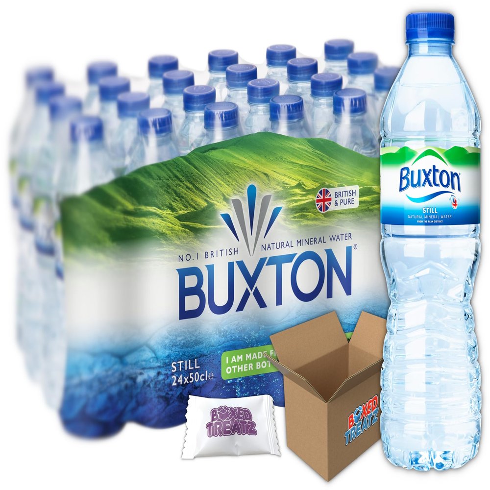 Buxton Still Natural Mineral Water | Healthy Drink | Pure & Natural | 500ml | (Pack of 24) Boxed Treatz