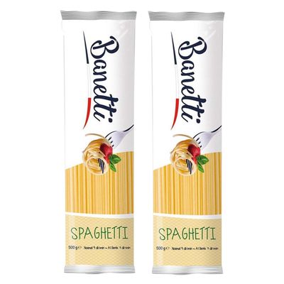 Banetti Spaghetti Turkish Noodles Packaging 400g | Elevate Your Pasta Dishes | Made in Turkey | Made with 100% Durum Wheat Semolina (2 Pack, Spaghetti)