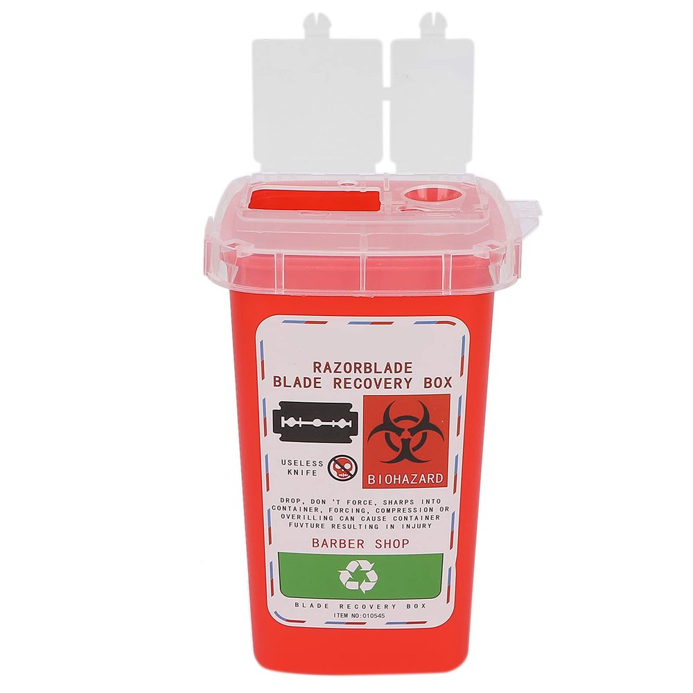 Waste Blade Container, Plastic Blade Container Durable Good Toughness Convenient for Storing Waste Blade for Blade Disposal Collection Box (Red)