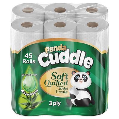 [45 Rolls] 5 x 9 Rolls Premium 3-Ply Toilet Paper Bulk - Soft Bath Tissue Made of Recycled Fibers- Septic-Safe, 3X More Absorbent, Luxuriously Soft Toilet Tissue for Home & Commercial Use