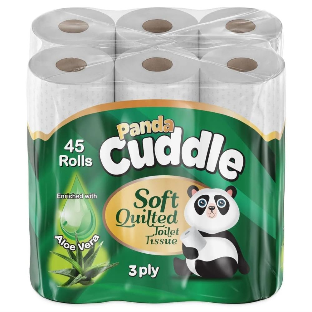 [45 Rolls] 5 x 9 Rolls Premium 3-Ply Toilet Paper Bulk - Soft Bath Tissue Made of Recycled Fibers- Septic-Safe, 3X More Absorbent, Luxuriously Soft Toilet Tissue for Home & Commercial Use