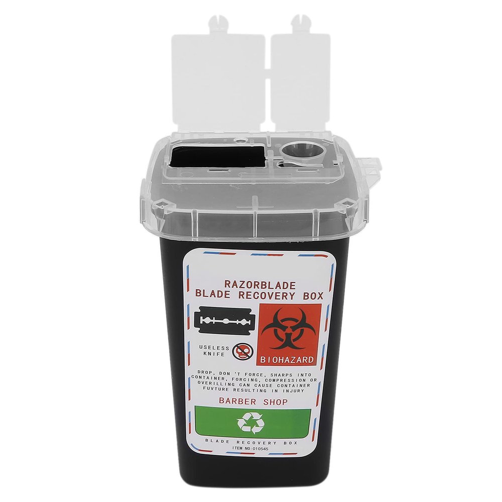 Waste Blade Container, Plastic Blade Container Durable Good Toughness Convenient for Storing Waste Blade for Blade Disposal Collection Box (Black)