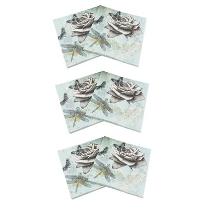 Didiseaon 60pcs Dragonfly Party Napkins Printed Beautiful Flowers for Birthday Celebrations Home Gatherings and Festive Occasions