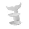 Ciieeo Double Soap Dish Holder Rack Plastic Wall Mounted Soap Dish Fish Tail Shape Design for Bathroom Shower Caddy Hanging Home Decor view 1