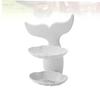 Ciieeo Double Soap Dish Holder Rack Plastic Wall Mounted Soap Dish Fish Tail Shape Design for Bathroom Shower Caddy Hanging Home Decor view 3
