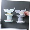 Ciieeo Double Soap Dish Holder Rack Plastic Wall Mounted Soap Dish Fish Tail Shape Design for Bathroom Shower Caddy Hanging Home Decor view 4