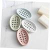 Ciieeo Silicone Soap Dish Soap Tray Oval Drainage Holder White Non-slip Bathroom Kitchen Shower Box view 2