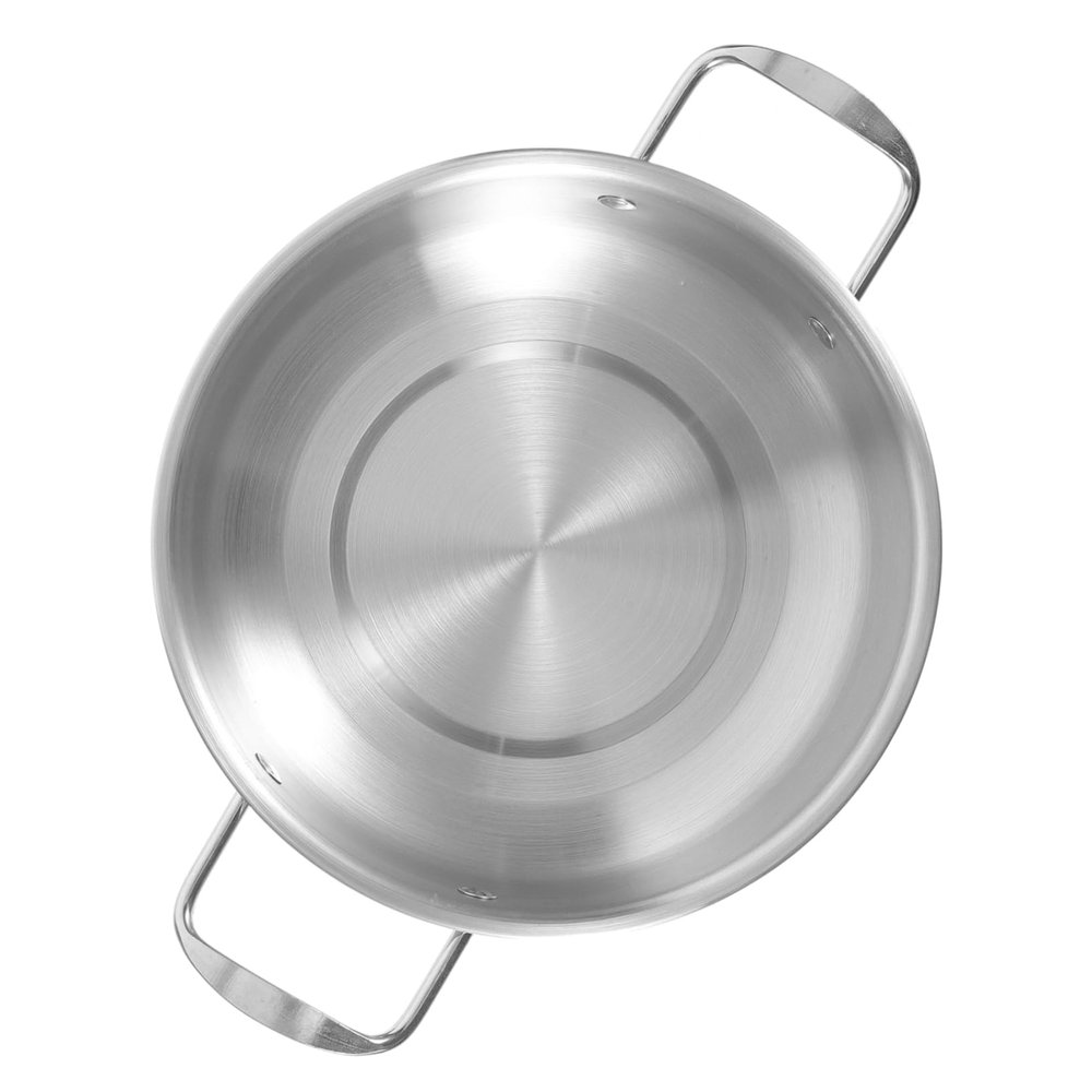 COLLBATH Stainless Steel Korean Ramen Noodle Pot 20cm Double Handle Medium Soup Pot for Outdoor Cooking