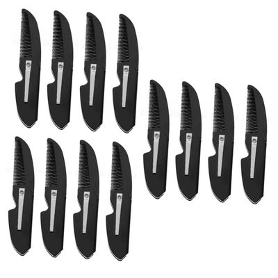 MAGICLULU 12pcs Portable Hair Combs Folding Pocket Mustache Beard Comb for Men's Beard Care and Travel Use