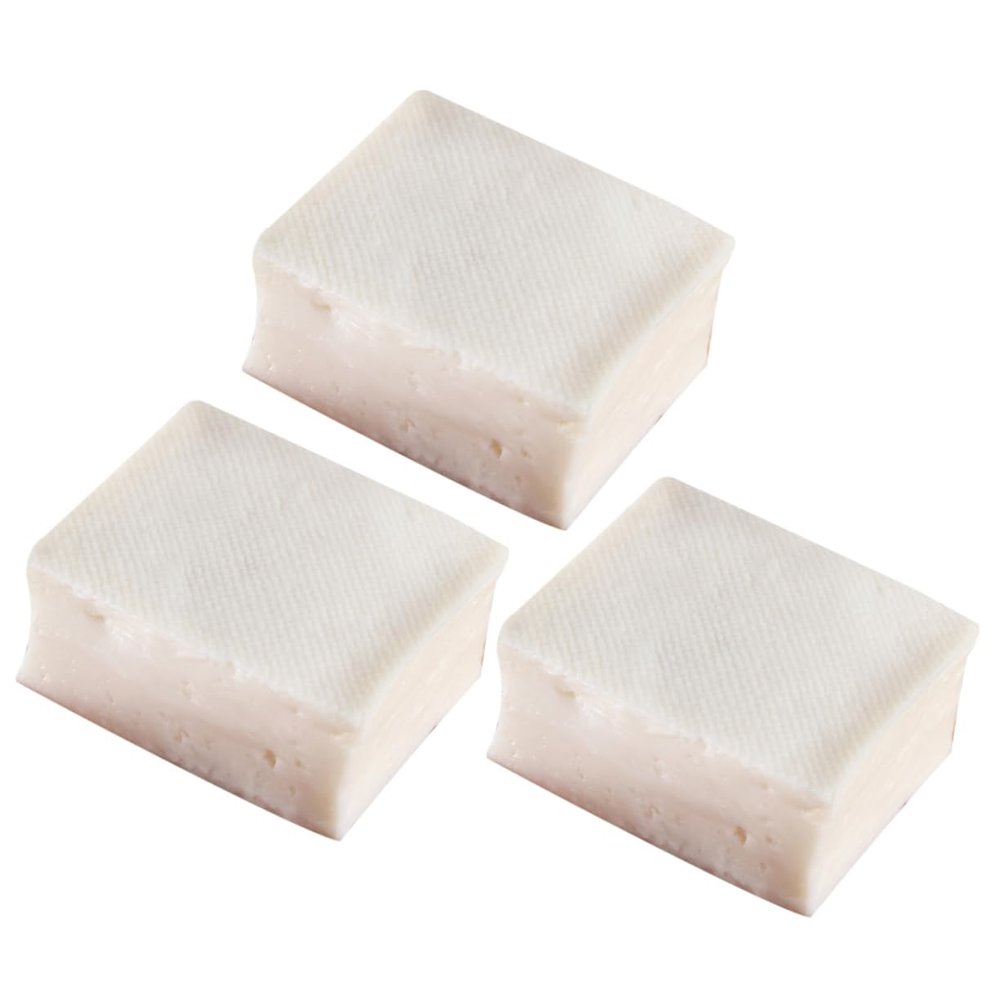 HEMOTON 3pcs Pvc Fake Tofu Model Realistic Simulation Play Food Toy for Boys and Girls Pretend Kitchen Cooking Role Play and Restaurant Props