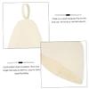 Healeved Thickened Felt Sauna Hat 3pcs White Bathing Cap Supple Head Protector for Sauna Room and Bathroom Spa Accessories view 2