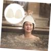 Healeved Thickened Felt Sauna Hat 3pcs White Bathing Cap Supple Head Protector for Sauna Room and Bathroom Spa Accessories view 4