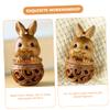 FOMIYES 5pcs Wooden Carving Rabbit Sachet Pendant Hollow Rabbit Pendant Hanging Decor DIY Aromatherapy Beads Container for Easter Decor view 2